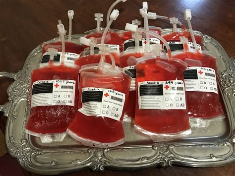 blood bag for halloween party